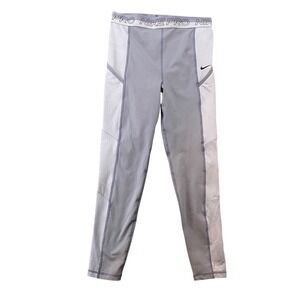 Nike Pro Dri-FIT Womens Grey Colorblock Leggings with Pockets Size M NWOT